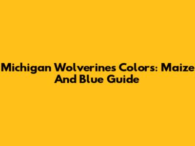 Michigan Wolverines Colors: Maize And Blue Guide