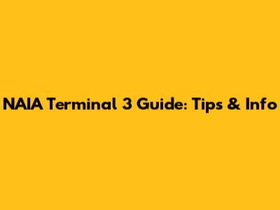 NAIA Terminal 3 Guide: Tips & Info