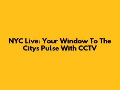 NYC Live: Your Window To The City's Pulse With CCTV