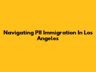 Navigating PII Immigration In Los Angeles