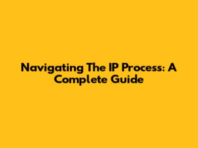 Navigating The IP Process: A Complete Guide