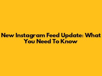 New Instagram Feed Update: What You Need To Know