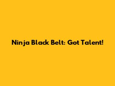 Ninja Black Belt: Got Talent!