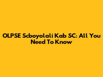 OLPSE Scboyolali Kab SC: All You Need To Know