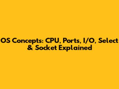 OS Concepts: CPU, Ports, I/O, Select & Socket Explained