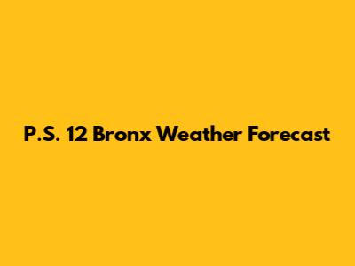 P.S. 12 Bronx Weather Forecast