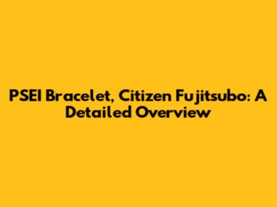 PSEI Bracelet, Citizen Fujitsubo: A Detailed Overview