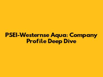PSEI-Westernse Aqua: Company Profile Deep Dive