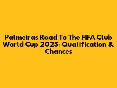 Palmeiras' Road To The FIFA Club World Cup 2025: Qualification & Chances