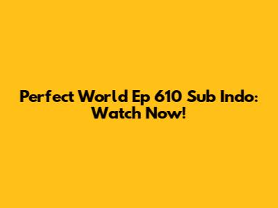 Perfect World Ep 610 Sub Indo: Watch Now!