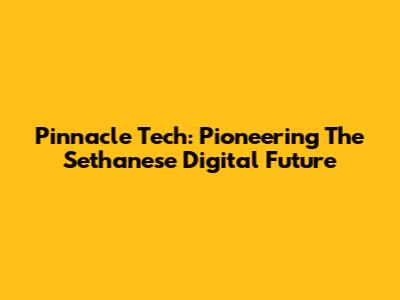 Pinnacle Tech: Pioneering The Sethanese Digital Future