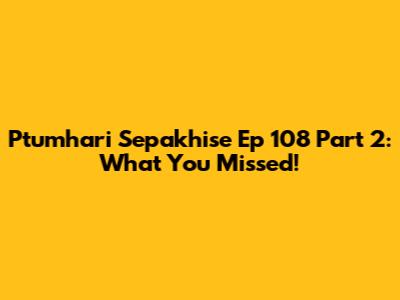 Ptumhari Sepakhise Ep 108 Part 2: What You Missed!
