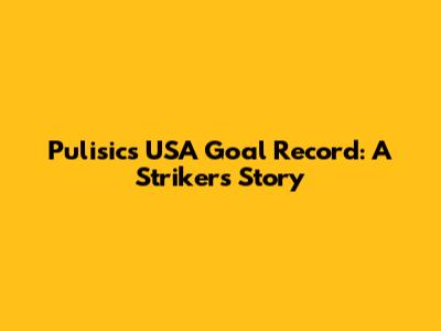 Pulisic's USA Goal Record: A Striker's Story