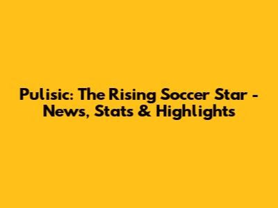 Pulisic: The Rising Soccer Star - News, Stats & Highlights