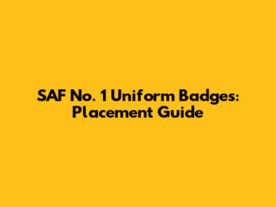 SAF No. 1 Uniform Badges: Placement Guide