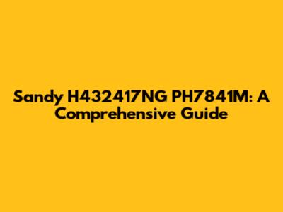 Sandy H432417NG PH7841M: A Comprehensive Guide