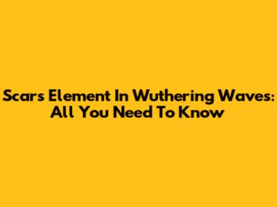 Scar's Element In Wuthering Waves: All You Need To Know