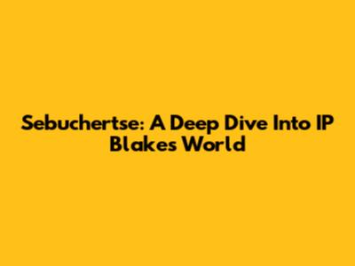 Sebuchertse: A Deep Dive Into IP Blake's World