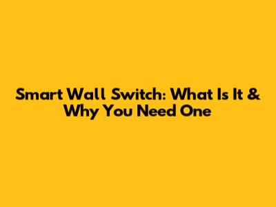 Smart Wall Switch: What Is It & Why You Need One
