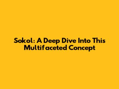 Sokol: A Deep Dive Into This Multifaceted Concept