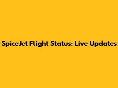 SpiceJet Flight Status: Live Updates