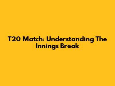 T20 Match: Understanding The Innings Break
