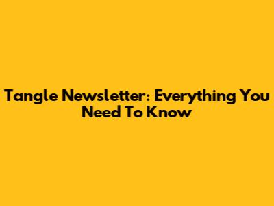 Tangle Newsletter: Everything You Need To Know
