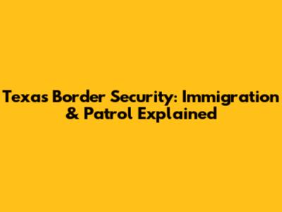 Texas Border Security: Immigration & Patrol Explained