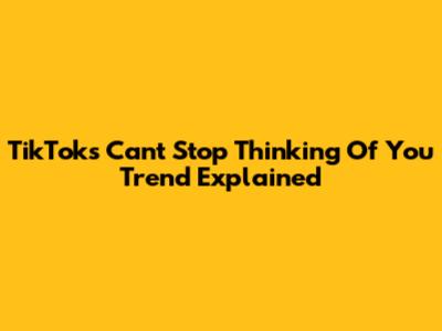 TikTok's 'Can't Stop Thinking Of You' Trend Explained