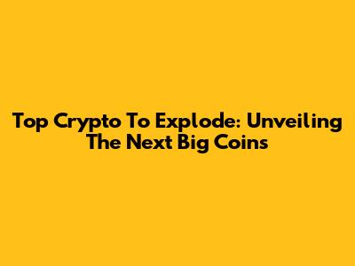 Top Crypto To Explode: Unveiling The Next Big Coins