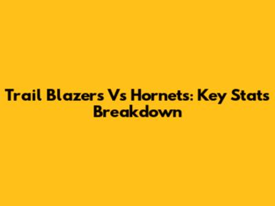 Trail Blazers Vs Hornets: Key Stats Breakdown
