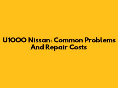 U1OOO Nissan: Common Problems And Repair Costs