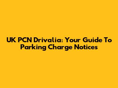 UK PCN Drivalia: Your Guide To Parking Charge Notices