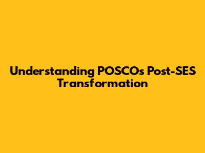 Understanding POSCO's Post-SES Transformation