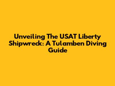 Unveiling The USAT Liberty Shipwreck: A Tulamben Diving Guide