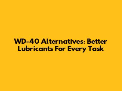 WD-40 Alternatives: Better Lubricants For Every Task