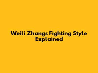 Weili Zhang's Fighting Style Explained