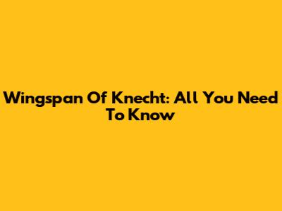 Wingspan Of Knecht: All You Need To Know