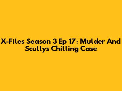 X-Files Season 3 Ep 17: Mulder And Scully's Chilling Case