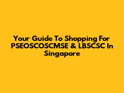 Your Guide To Shopping For PSEOSCOSCMSE & LBSCSC In Singapore