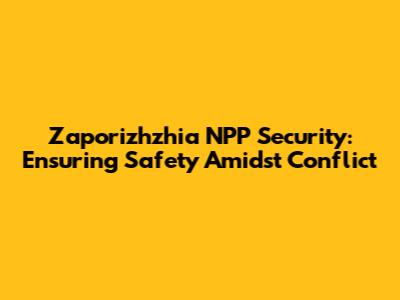 Zaporizhzhia NPP Security: Ensuring Safety Amidst Conflict